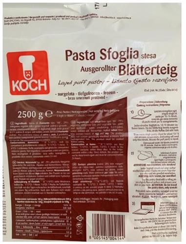 PASTA SFOGLIA LAMINATA TESA KG.2,5X4